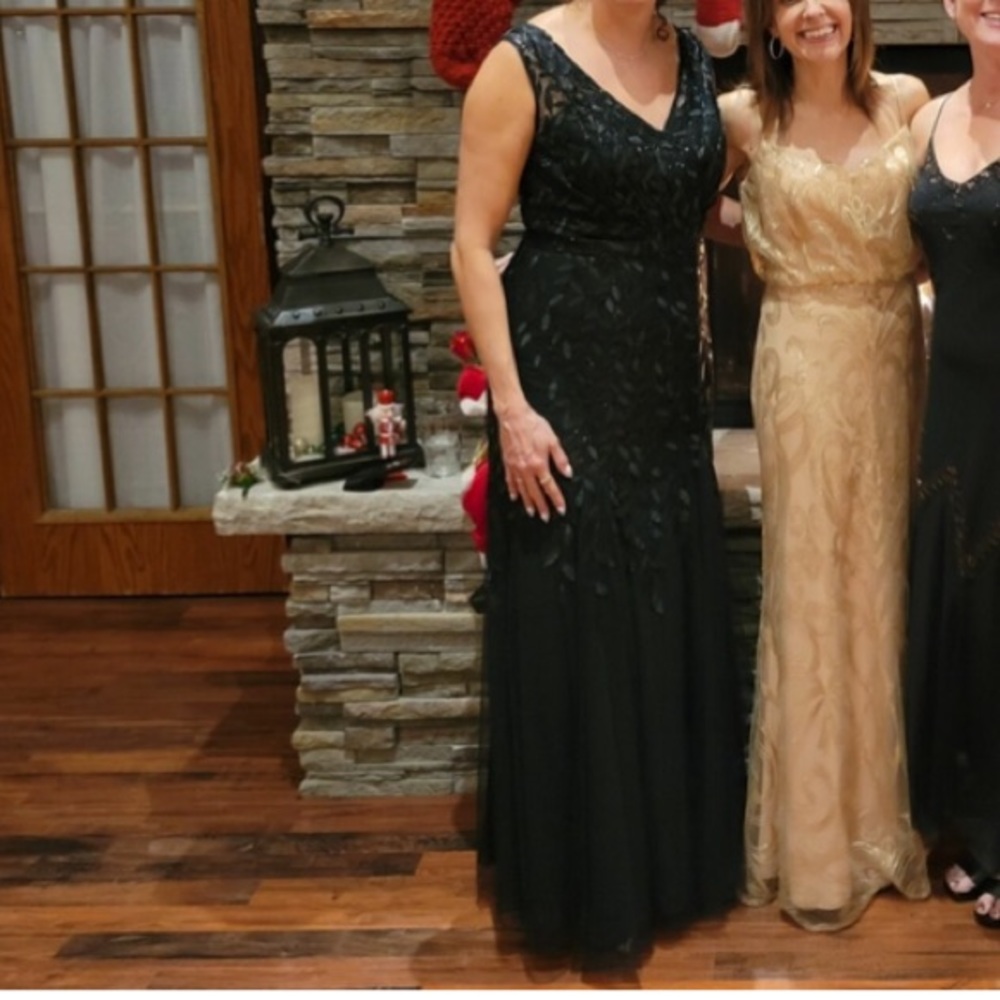 Black evening gown sequins & tulle Size 12